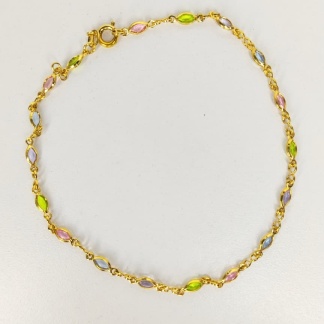 Tobillera Con Detalles de Piedras de Colores